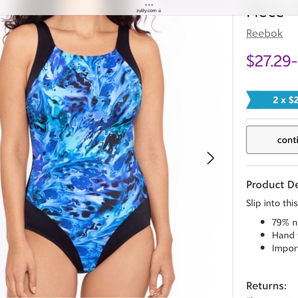BNWT REEBOK sz 8 beautiful blue marble print,solid black colorblock high cut leg